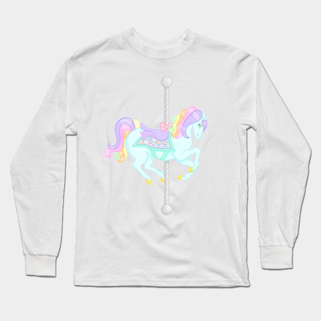 Carousel Unicorn Long Sleeve T-Shirt by Luna-Cooper